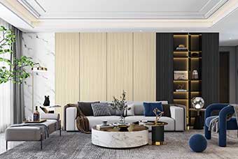 北京轻奢风格-客厅